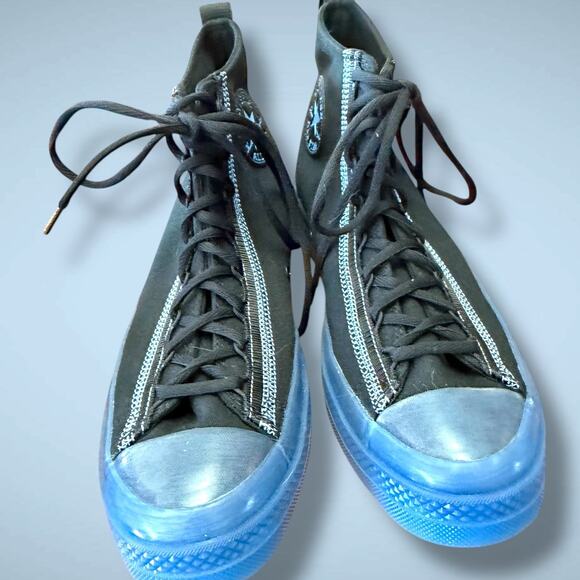 Men's 11 CONVERSE CHUCK TAYLOR ALL STARS CX EXP2 High Black Open Blue Sneakers - Picture 3 of 9